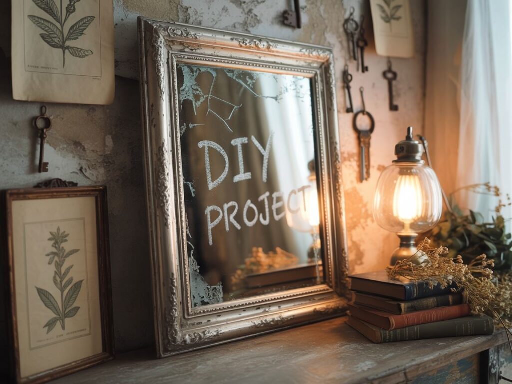 postarzane lustro z plamami