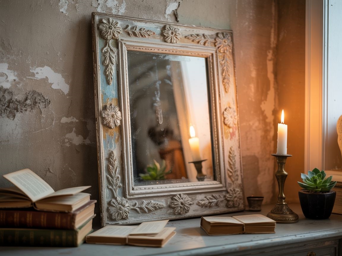 stare lustro z patyną